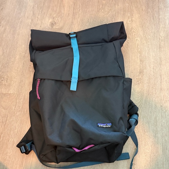 Patagonia Other - Patagonia blue Roll-Top Backpack with Blue Strap and Pink Accents